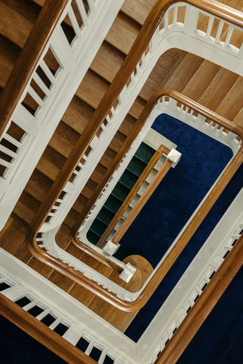 Stairs view of Ameron building in Frankfurt, where Luigi Fragola Architects worked as hotel designer studio