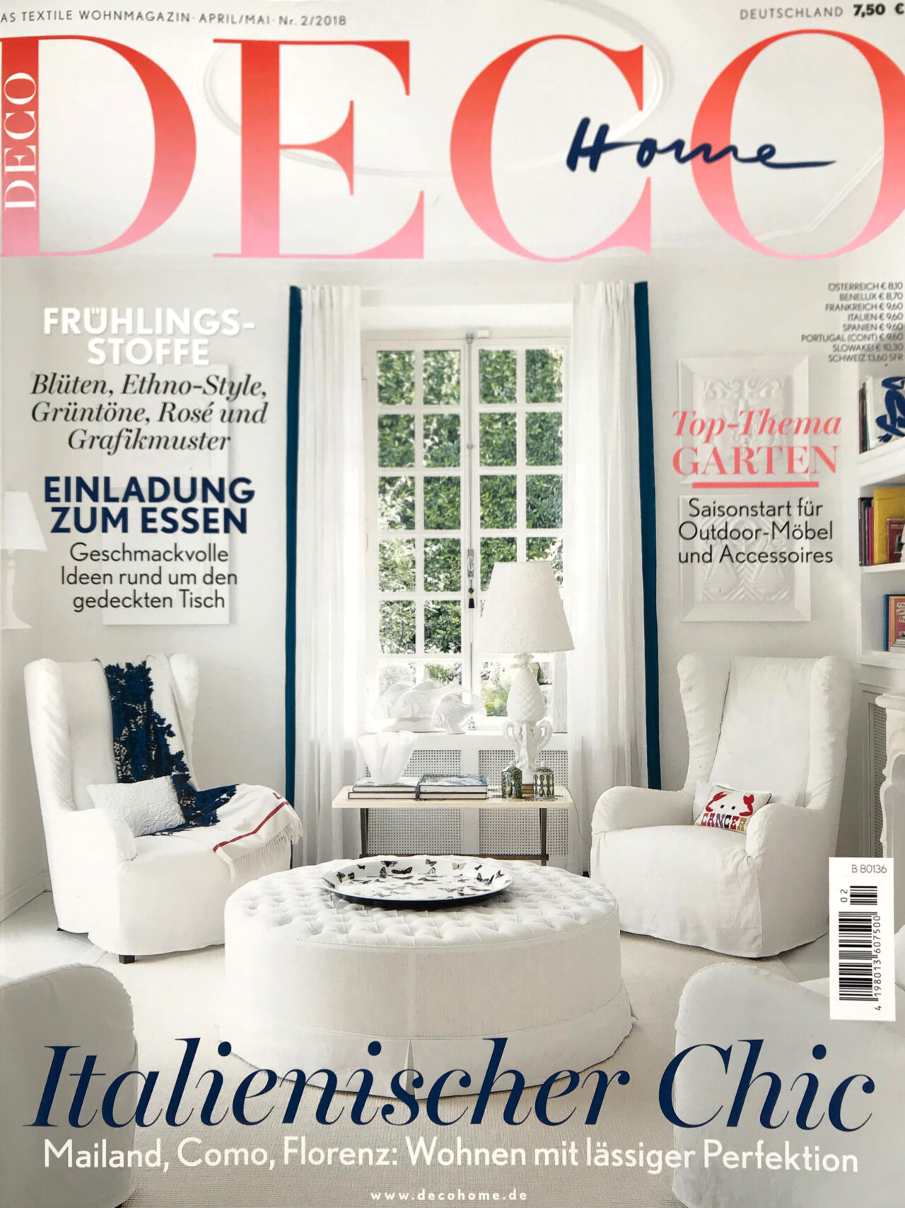 Copertina di Deco Home, rivista che ha dedicato un articolo all'arredatore d'interni Luigi Fragola